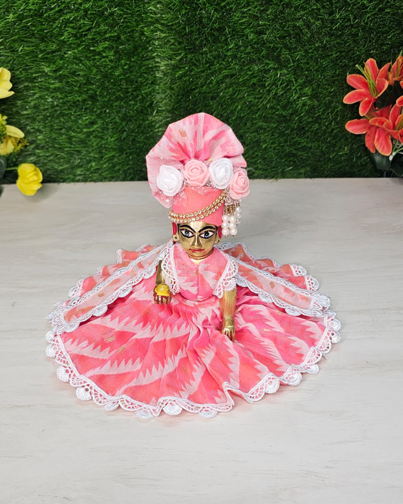 Pink Jamdani Laddu Gopal Dress
