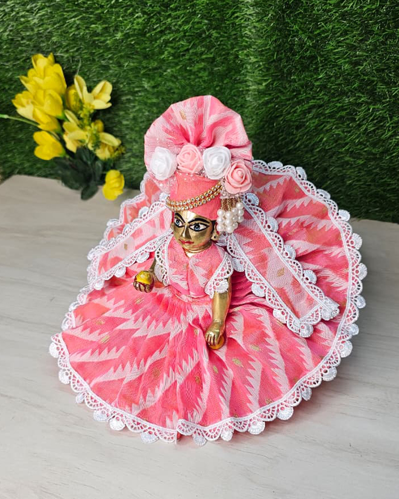 Pink Laddu Gopal Cotton Dress