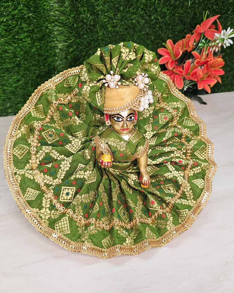 Royal Green Laddu Gopal Dress
