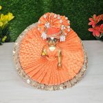 Royal Orange Heavy Designer Dress Laddu Gopal