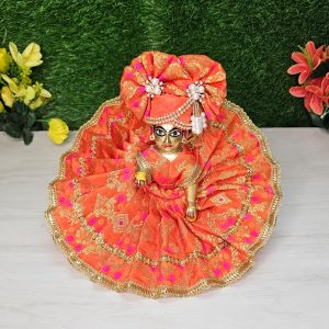 Royal Orange Heavy Dress Laddu Gopal