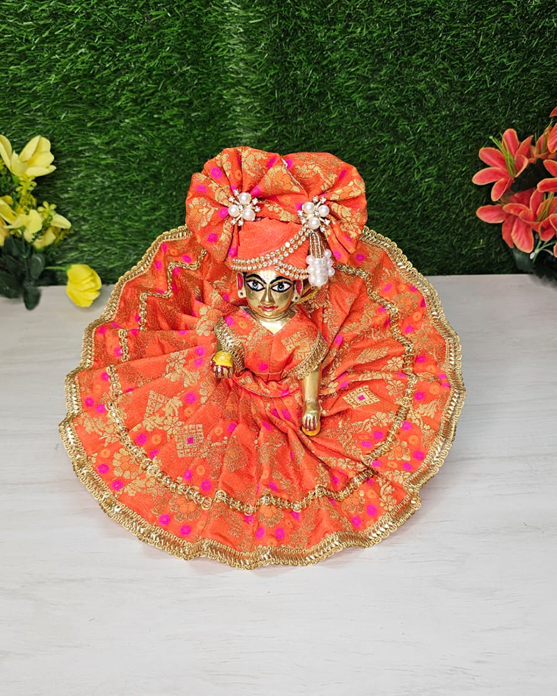 Royal Orange Kanha Ji Dress