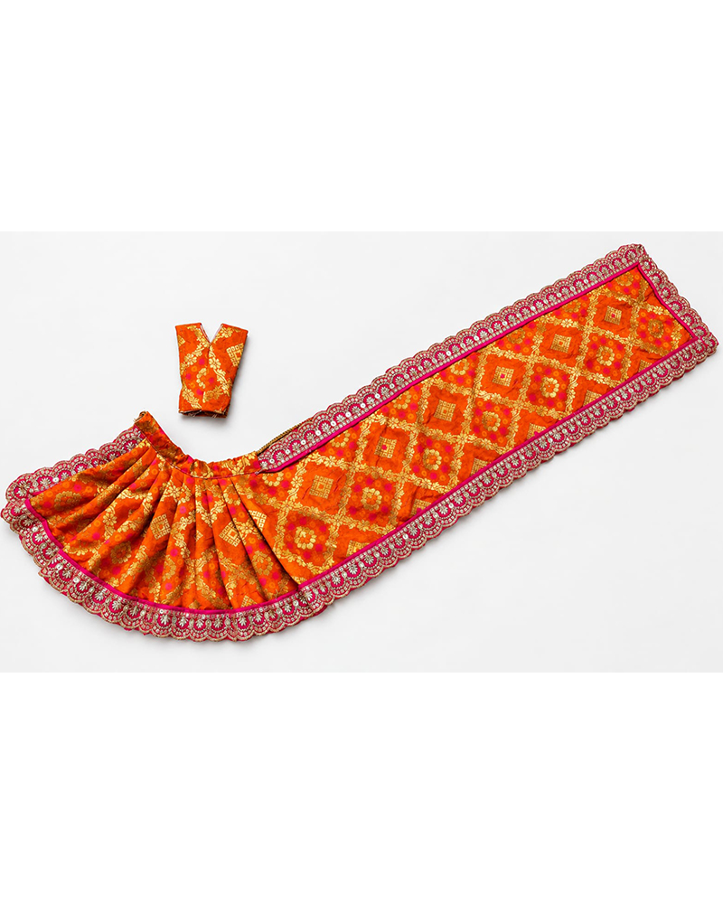 Royal Orange Lehenga Saree Mata Rani