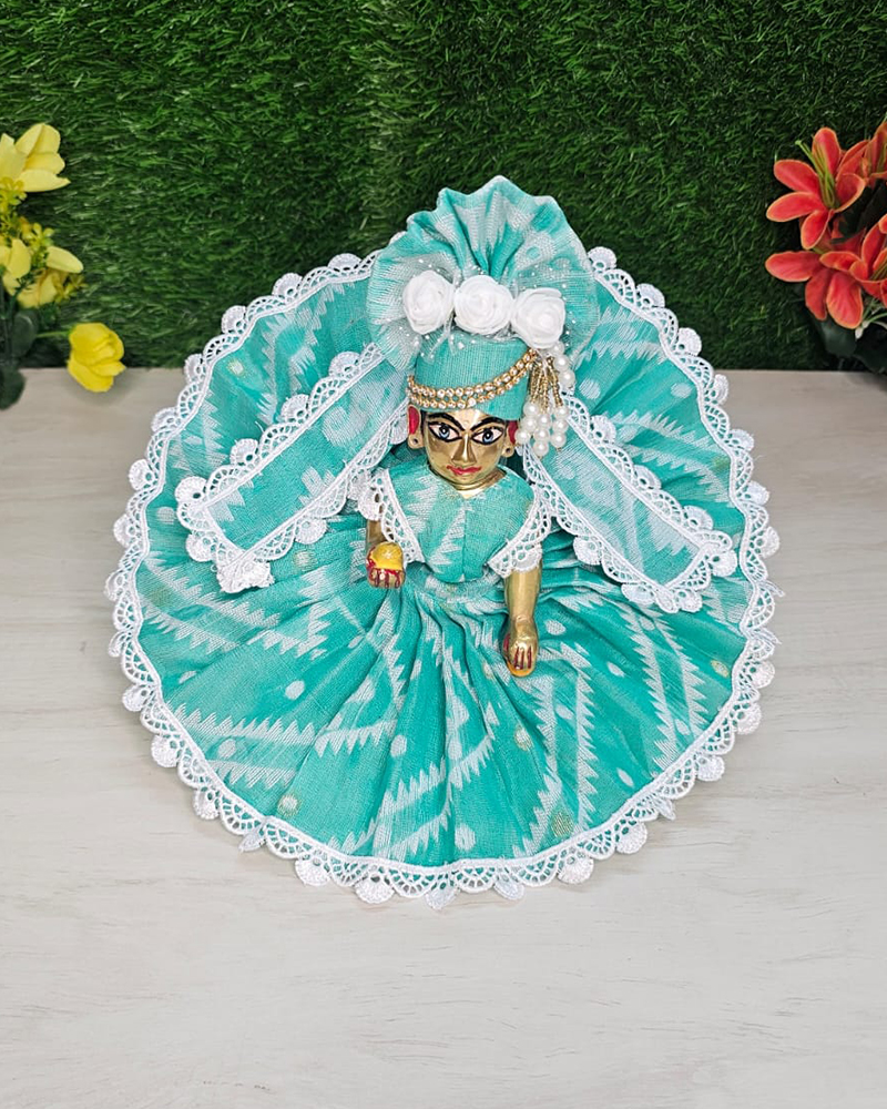 Sea Green Cotton Kanha Ji Dress