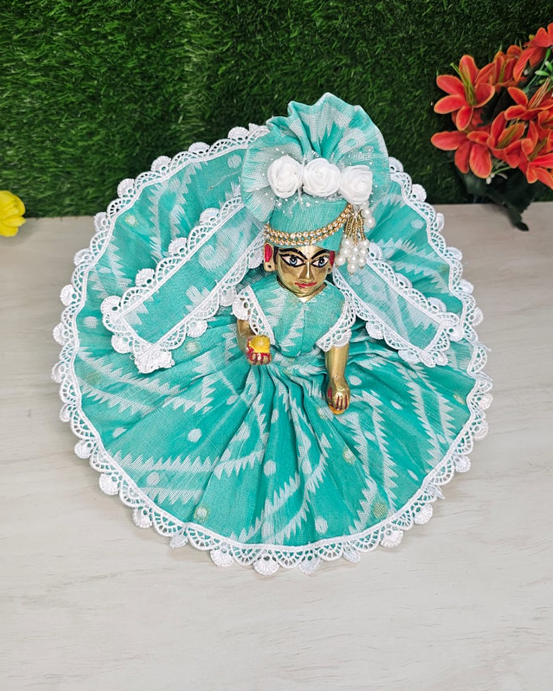 Sea Green Laddu Gopal Cotton Dress