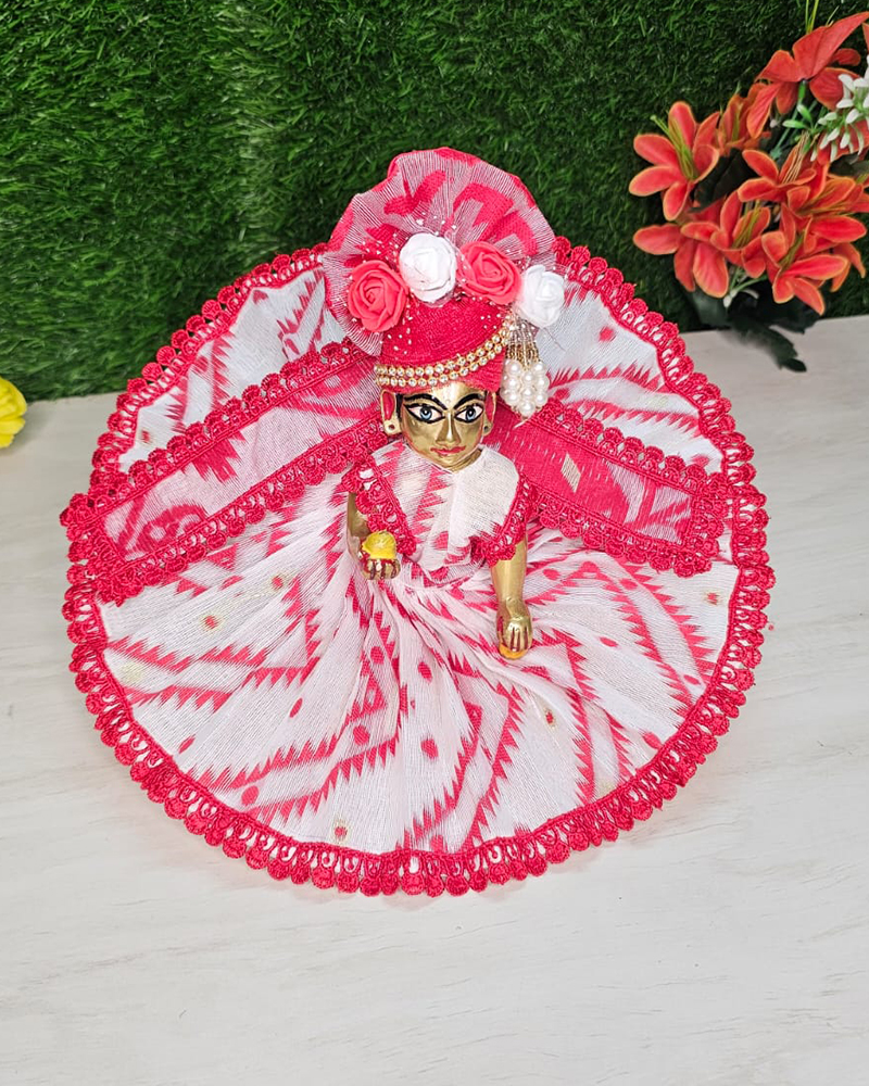 White Laddu Gopal Cotton Dress