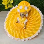 Yellow Cotton Jamdani Dress Laddu Gopal
