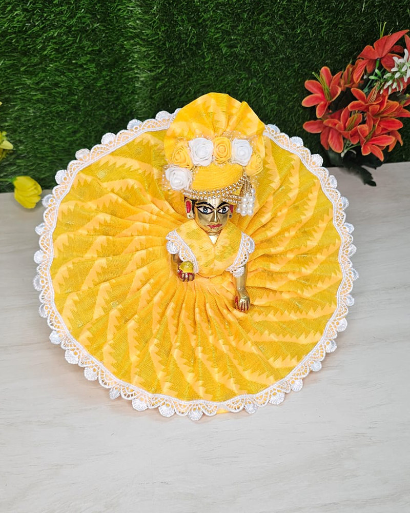 Yellow Jamdani Laddu Gopal Dress
